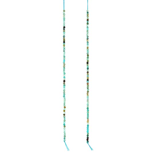 12 Pack: Faceted Turquoise Round Beads, 1.8mm by Bead Landing™
